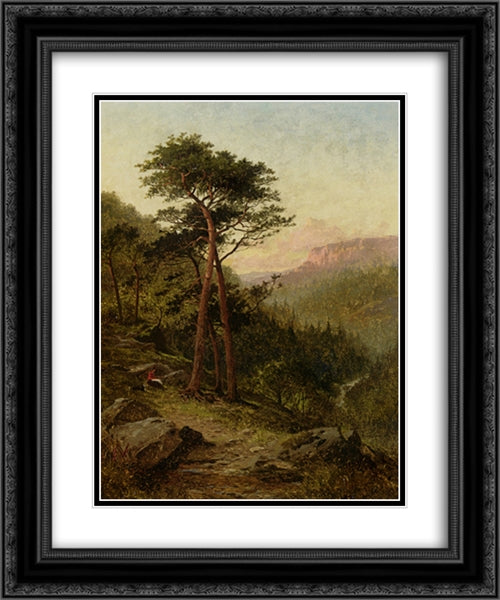 Evening, North Wales 20x24 Black Ornate Wood Framed Art Print Poster with Double Matting by Leader, Benjamin Williams