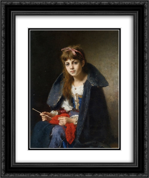 Reverie 20x24 Black Ornate Wood Framed Art Print Poster with Double Matting by Harlamoff, Alexei Alexeivich