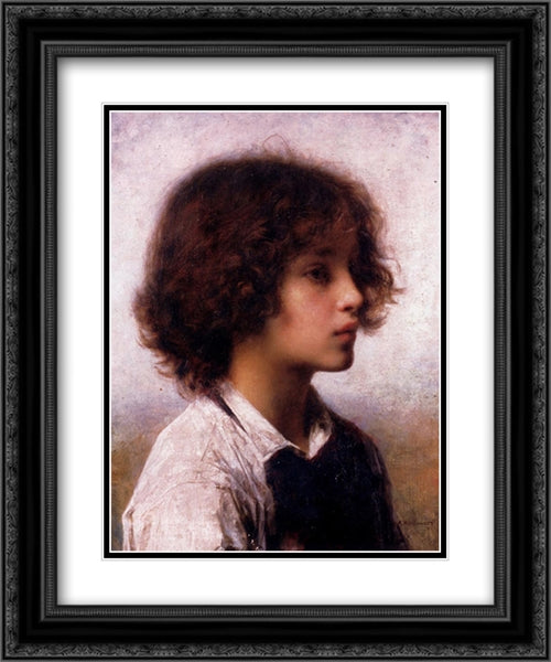 Faraway Thoughts 20x24 Black Ornate Wood Framed Art Print Poster with Double Matting by Harlamoff, Alexei Alexeivich