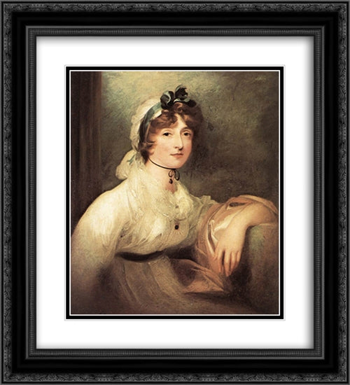 Diana Stuart, Lady Milner 20x22 Black Ornate Wood Framed Art Print Poster with Double Matting by Lawrence, Sir Thomas