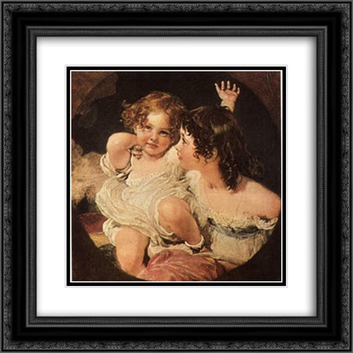 Calmady Children 20x20 Black Ornate Wood Framed Art Print Poster with Double Matting by Lawrence, Sir Thomas