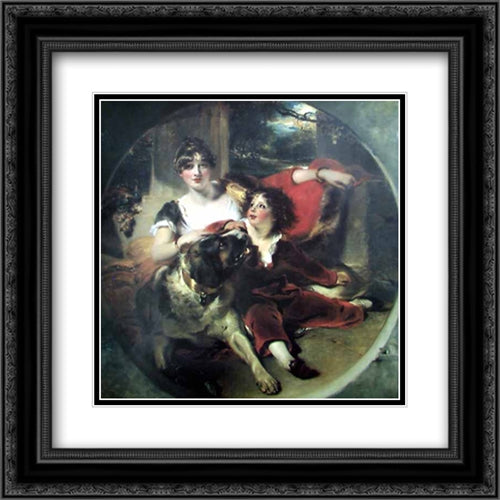 Mrs Maguire and her Son 20x20 Black Ornate Wood Framed Art Print Poster with Double Matting by Lawrence, Sir Thomas