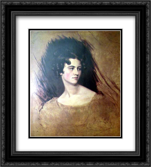 Portrait of a Princess 20x22 Black Ornate Wood Framed Art Print Poster with Double Matting by Lawrence, Sir Thomas