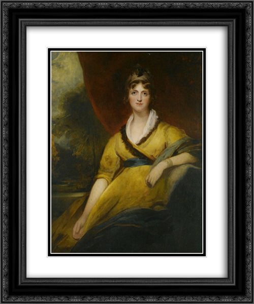 Portrait of Mary Countess of Inchiquin 20x24 Black Ornate Wood Framed Art Print Poster with Double Matting by Lawrence, Sir Thomas