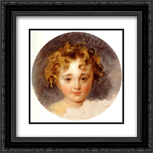 Portrait Of The Hon, George Fane (1819 ' 1848), Later Lord Burghersh, When A Boy 20x20 Black Ornate Wood Framed Art Print Poster with Double Matting by Lawrence, Sir Thomas