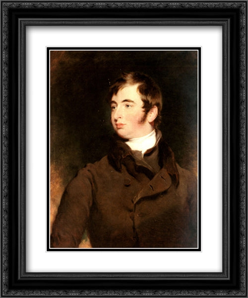 Portrait of George Charles Pratt, Earl of Brecknock (1799'1866) 20x24 Black Ornate Wood Framed Art Print Poster with Double Matting by Lawrence, Sir Thomas