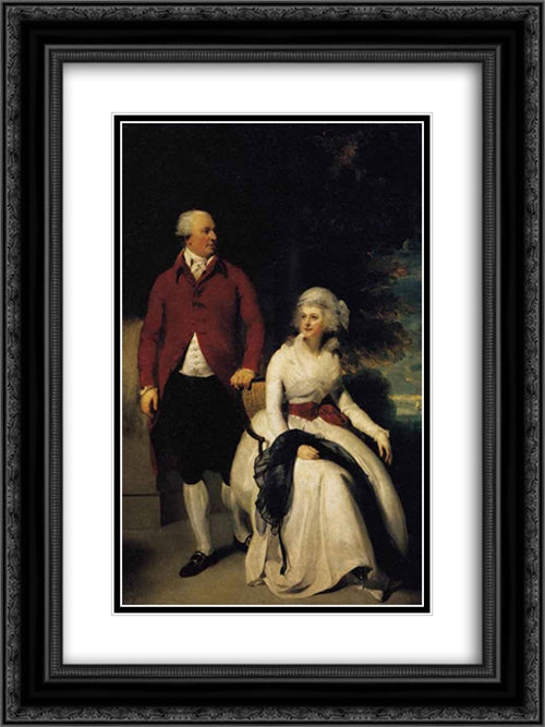 Mr and Mrs John Julius Angerstein 18x24 Black Ornate Wood Framed Art Print Poster with Double Matting by Lawrence, Sir Thomas