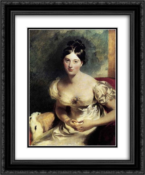 Margaret, Countess of Blessington 20x24 Black Ornate Wood Framed Art Print Poster with Double Matting by Lawrence, Sir Thomas