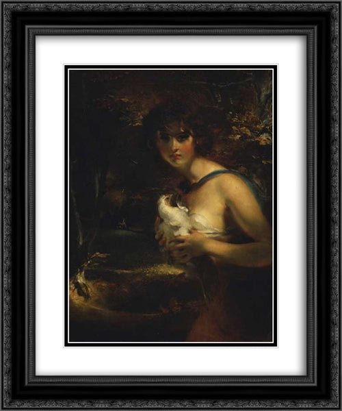 A Gypsy Girl 20x24 Black Ornate Wood Framed Art Print Poster with Double Matting by Lawrence, Sir Thomas