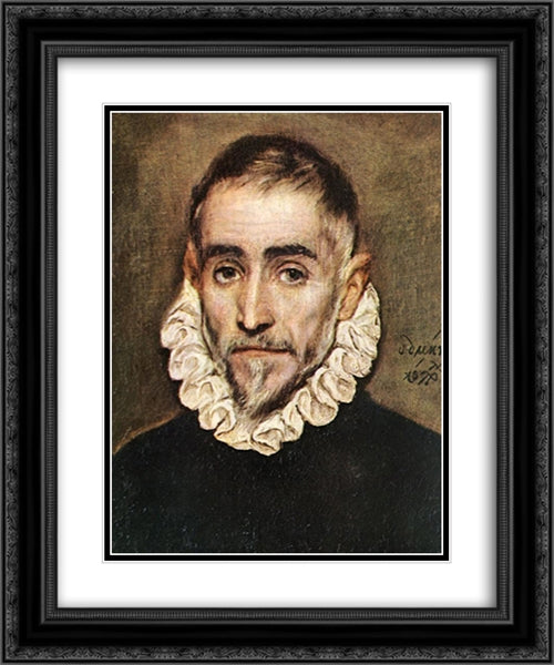 Portrait of an Elder Nobleman 20x24 Black Ornate Wood Framed Art Print Poster with Double Matting by El Greco