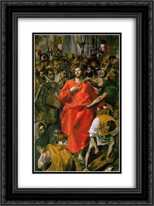 The Spoliation 18x24 Black Ornate Wood Framed Art Print Poster with Double Matting by El Greco