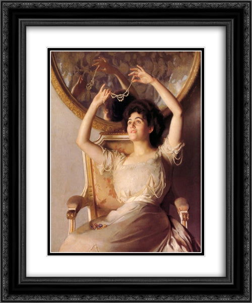The String of Pearls 20x24 Black Ornate Wood Framed Art Print Poster with Double Matting by Paxton, William McGregor