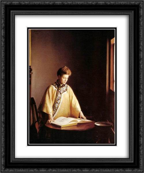 The Yellow Jacket 20x24 Black Ornate Wood Framed Art Print Poster with Double Matting by Paxton, William McGregor