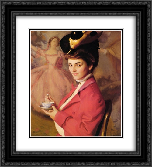 Cherry 20x22 Black Ornate Wood Framed Art Print Poster with Double Matting by Paxton, William McGregor