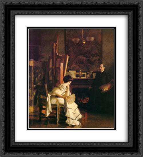 In the Studio 20x22 Black Ornate Wood Framed Art Print Poster with Double Matting by Paxton, William McGregor
