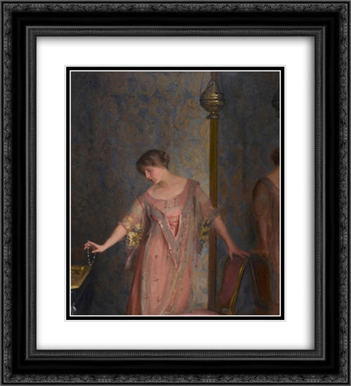 Rose and Blue 20x22 Black Ornate Wood Framed Art Print Poster with Double Matting by Paxton, William McGregor