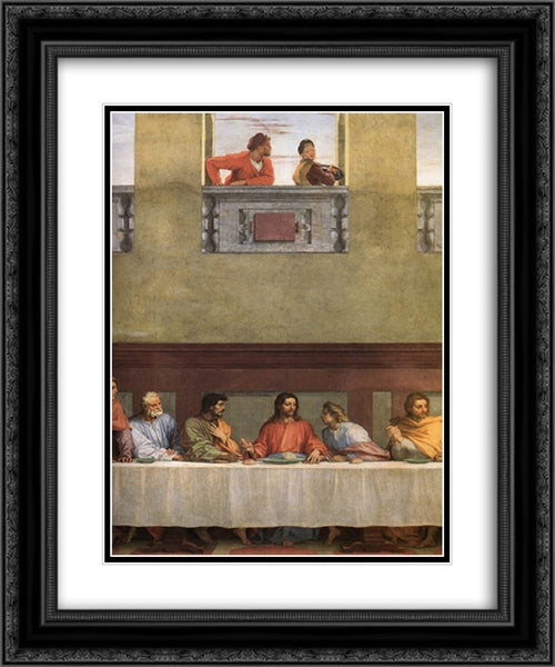 The Last Supper [detail] 20x24 Black Ornate Wood Framed Art Print Poster with Double Matting by Sarto, Andrea del