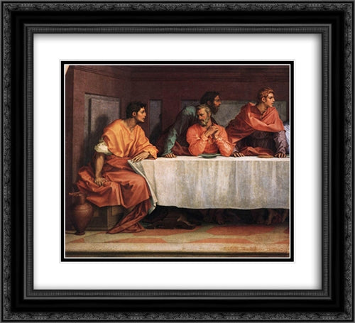 The Last Supper [detail] 22x20 Black Ornate Wood Framed Art Print Poster with Double Matting by Sarto, Andrea del