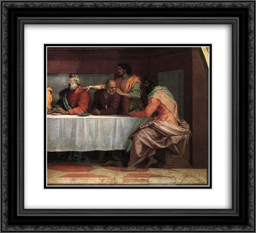The Last Supper [detail] 22x20 Black Ornate Wood Framed Art Print Poster with Double Matting by Sarto, Andrea del