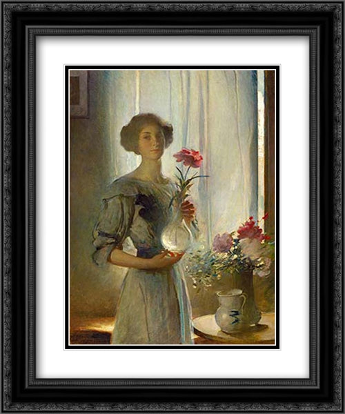 June 20x24 Black Ornate Wood Framed Art Print Poster with Double Matting by Alexander, John White