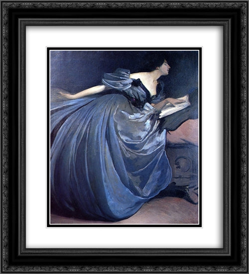 Althea 20x22 Black Ornate Wood Framed Art Print Poster with Double Matting by Alexander, John White