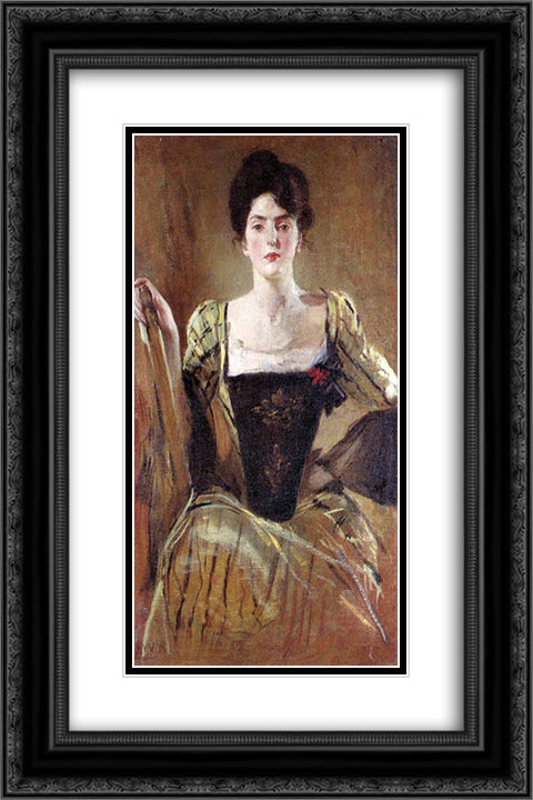 The Green Gown 16x24 Black Ornate Wood Framed Art Print Poster with Double Matting by Alexander, John White
