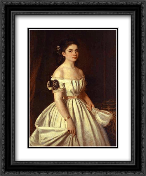 Portrait of E. Vasilchikova 20x24 Black Ornate Wood Framed Art Print Poster with Double Matting by Kramskoi, Ivan Nikolaevich