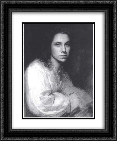 Sophia 20x24 Black Ornate Wood Framed Art Print Poster with Double Matting by Kramskoi, Ivan Nikolaevich