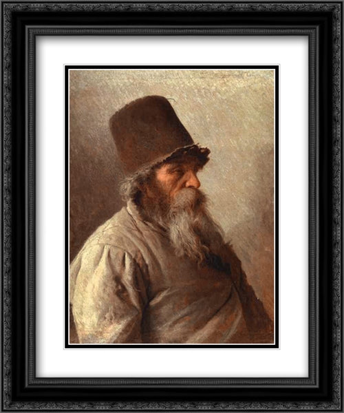 Village Elder 20x24 Black Ornate Wood Framed Art Print Poster with Double Matting by Kramskoi, Ivan Nikolaevich