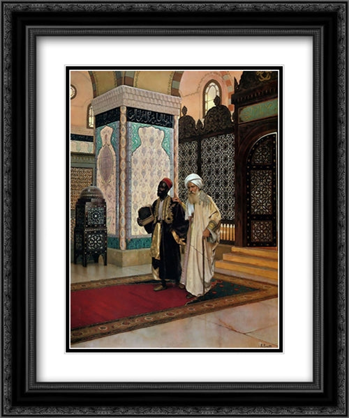 After Prayer 20x24 Black Ornate Wood Framed Art Print Poster with Double Matting by Ernst, Rudolf