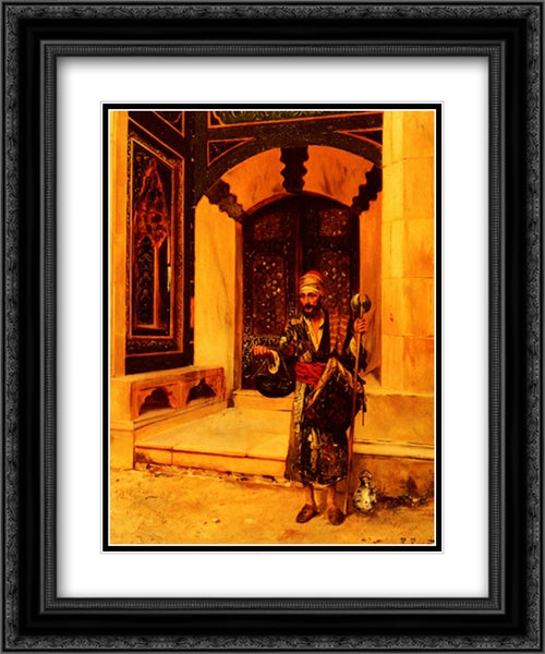 The Beggar 20x24 Black Ornate Wood Framed Art Print Poster with Double Matting by Ernst, Rudolf