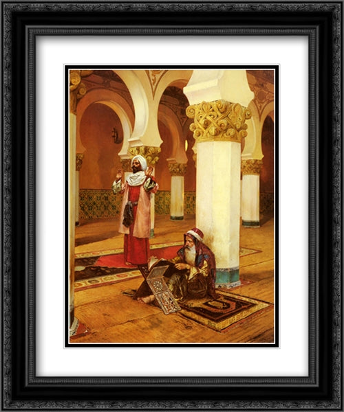 Evening Prayer 20x24 Black Ornate Wood Framed Art Print Poster with Double Matting by Ernst, Rudolf