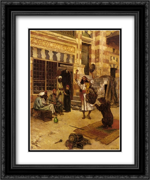 An Afternoon Show 20x24 Black Ornate Wood Framed Art Print Poster with Double Matting by Ernst, Rudolf