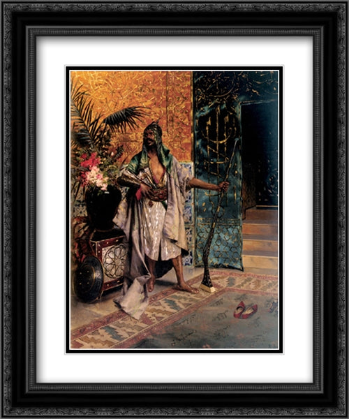 Harem Guard 20x24 Black Ornate Wood Framed Art Print Poster with Double Matting by Ernst, Rudolf