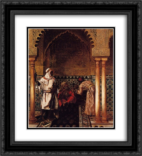 An Arab Sage 20x22 Black Ornate Wood Framed Art Print Poster with Double Matting by Ernst, Rudolf