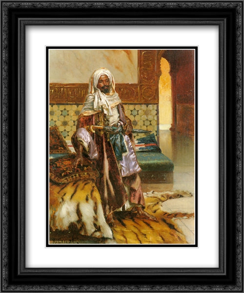 The Arab Prince 20x24 Black Ornate Wood Framed Art Print Poster with Double Matting by Ernst, Rudolf