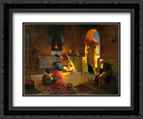 The Perfume Maker 24x20 Black Ornate Wood Framed Art Print Poster with Double Matting by Ernst, Rudolf