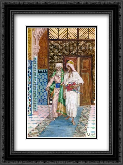 Returning Home 18x24 Black Ornate Wood Framed Art Print Poster with Double Matting by Ernst, Rudolf