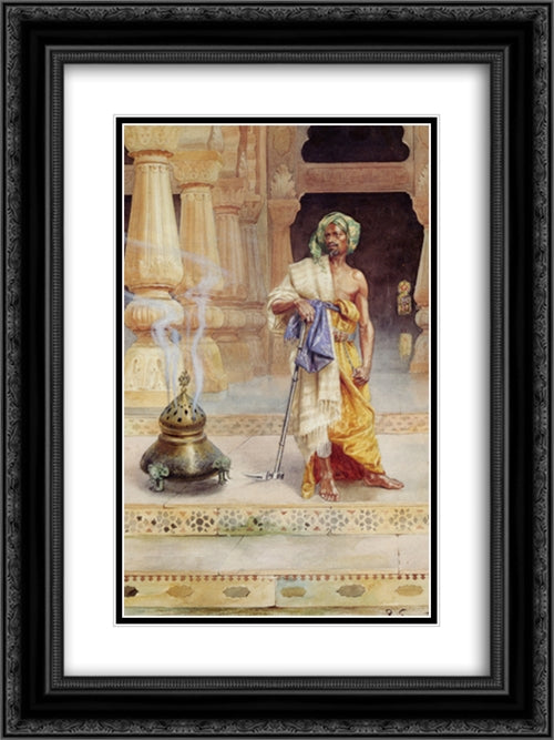 The Sentry 18x24 Black Ornate Wood Framed Art Print Poster with Double Matting by Ernst, Rudolf