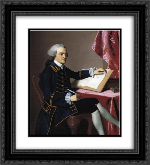 John Hancock 20x22 Black Ornate Wood Framed Art Print Poster with Double Matting by Copley, John Singleton