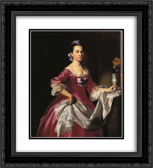 Mrs George Watson (Elizabeth Oliver) 20x22 Black Ornate Wood Framed Art Print Poster with Double Matting by Copley, John Singleton