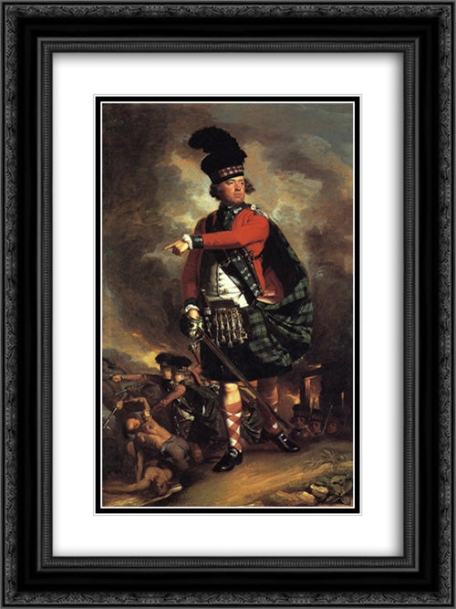 Major Hugh Montgomerie 18x24 Black Ornate Wood Framed Art Print Poster with Double Matting by Copley, John Singleton