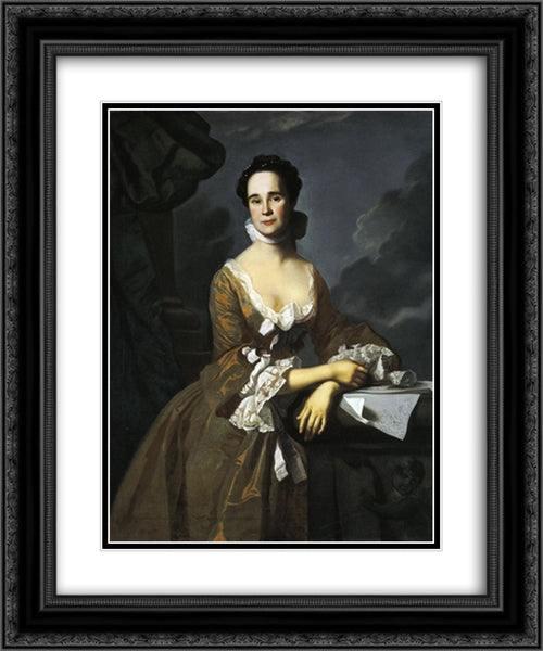 Mrs. Daniel Hubbard (Mary Greene) 20x24 Black Ornate Wood Framed Art Print Poster with Double Matting by Copley, John Singleton