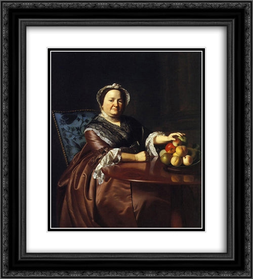 Mrs. Ezekiel Gondthwait (Elizabeth Lewis) 20x22 Black Ornate Wood Framed Art Print Poster with Double Matting by Copley, John Singleton