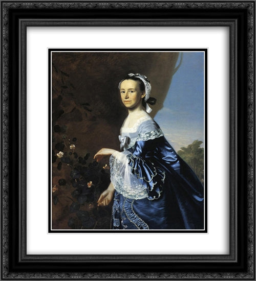 Mrs. James Warren (Mercy Otis) 20x22 Black Ornate Wood Framed Art Print Poster with Double Matting by Copley, John Singleton