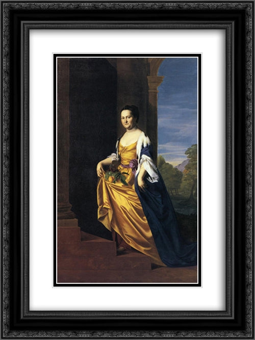 Mrs. Jeremiah Lee (Martha Swett) 18x24 Black Ornate Wood Framed Art Print Poster with Double Matting by Copley, John Singleton