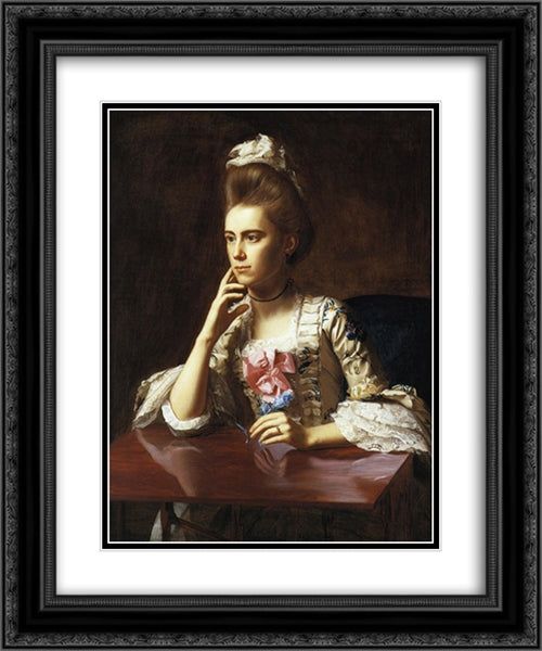 Mrs. Richard Skinner 20x24 Black Ornate Wood Framed Art Print Poster with Double Matting by Copley, John Singleton