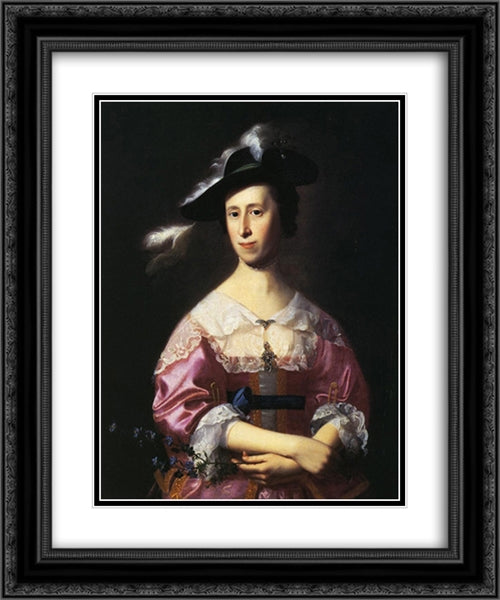 Mrs. Samuel Quincy (Hannah Hill) 20x24 Black Ornate Wood Framed Art Print Poster with Double Matting by Copley, John Singleton