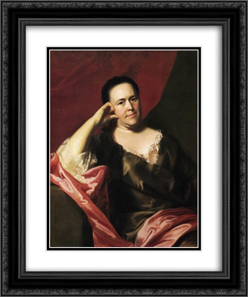 Mrs. John Scoally (Mercy Greenleaf) 20x24 Black Ornate Wood Framed Art Print Poster with Double Matting by Copley, John Singleton