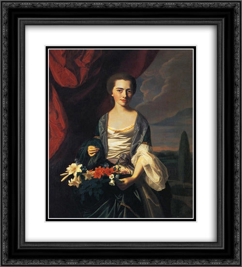 Mrs. Woodbury Langdon (Sarah Sherburne) 20x22 Black Ornate Wood Framed Art Print Poster with Double Matting by Copley, John Singleton